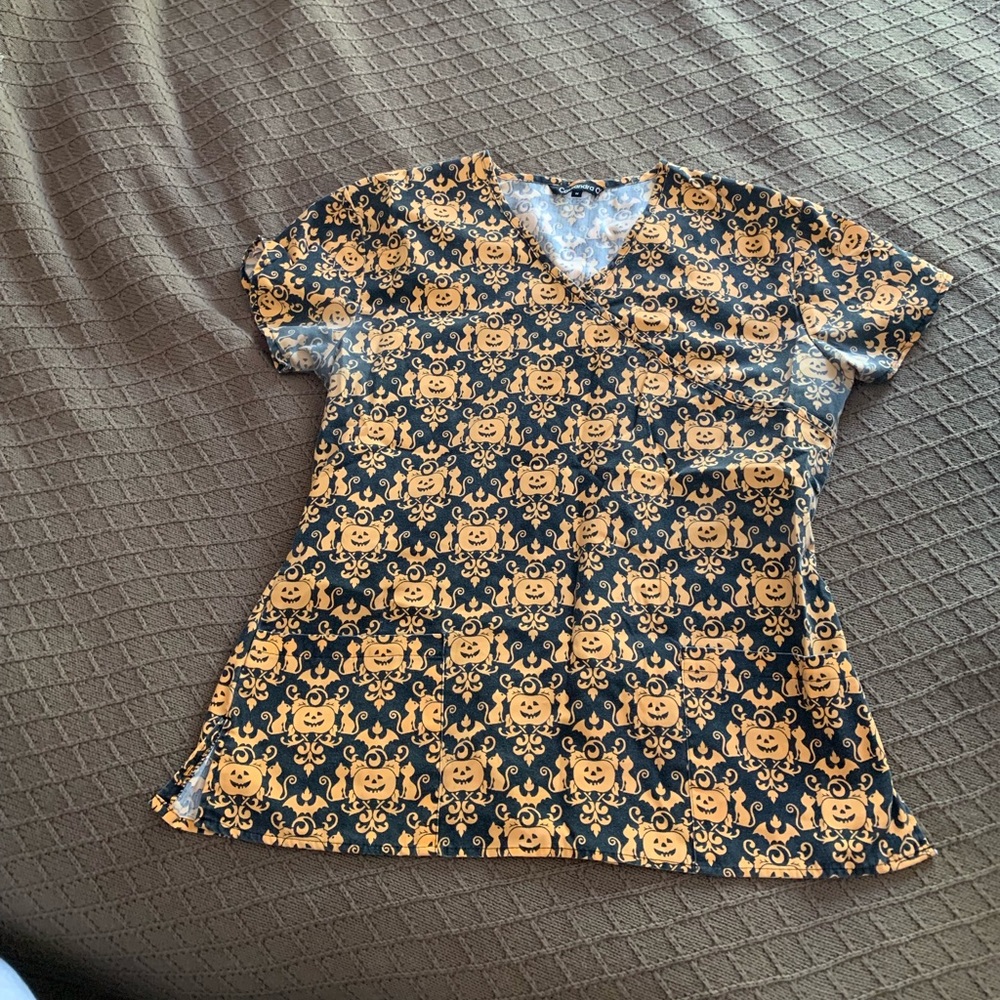 Halloween scrub top